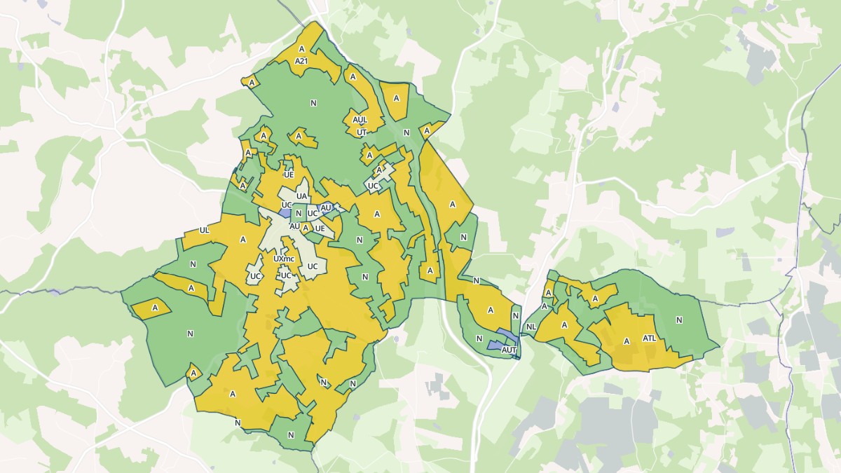Aperçu cartographique de Ginestet, centré sur la commune