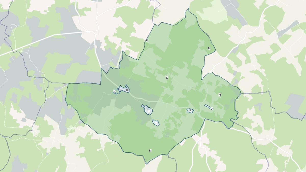 Aperçu cartographique de Hautefaye, centré sur la commune