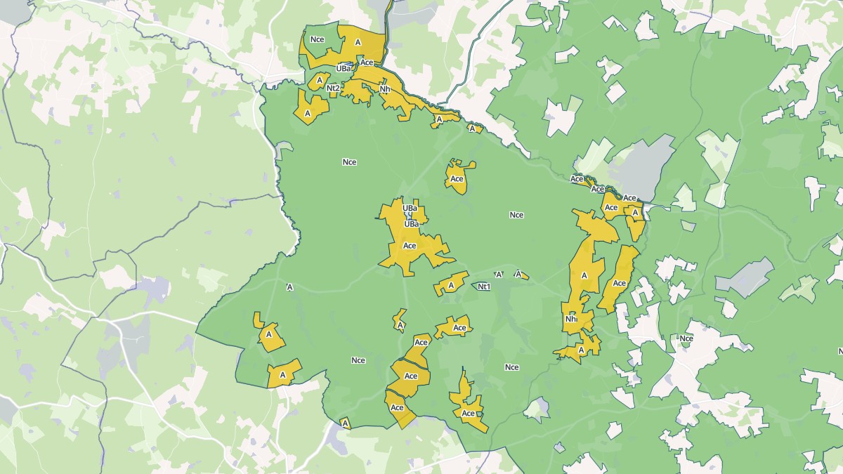 Aperçu cartographique de La Jemaye-Ponteyraud, centré sur la commune