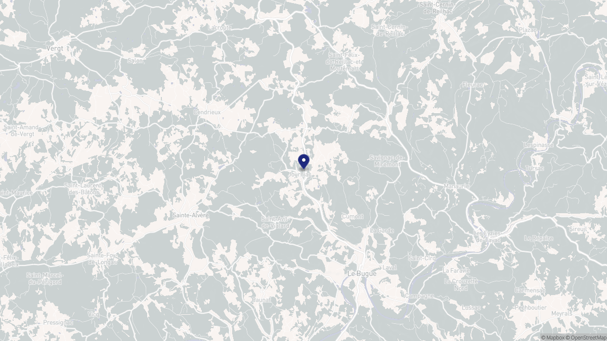 Aperçu cartographique de Journiac, centré sur la commune