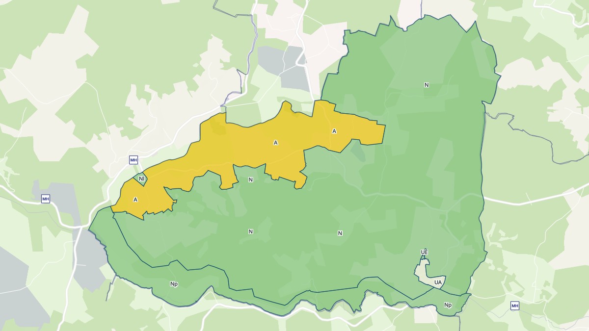 Aperçu cartographique de Rudeau-Ladosse, centré sur la commune