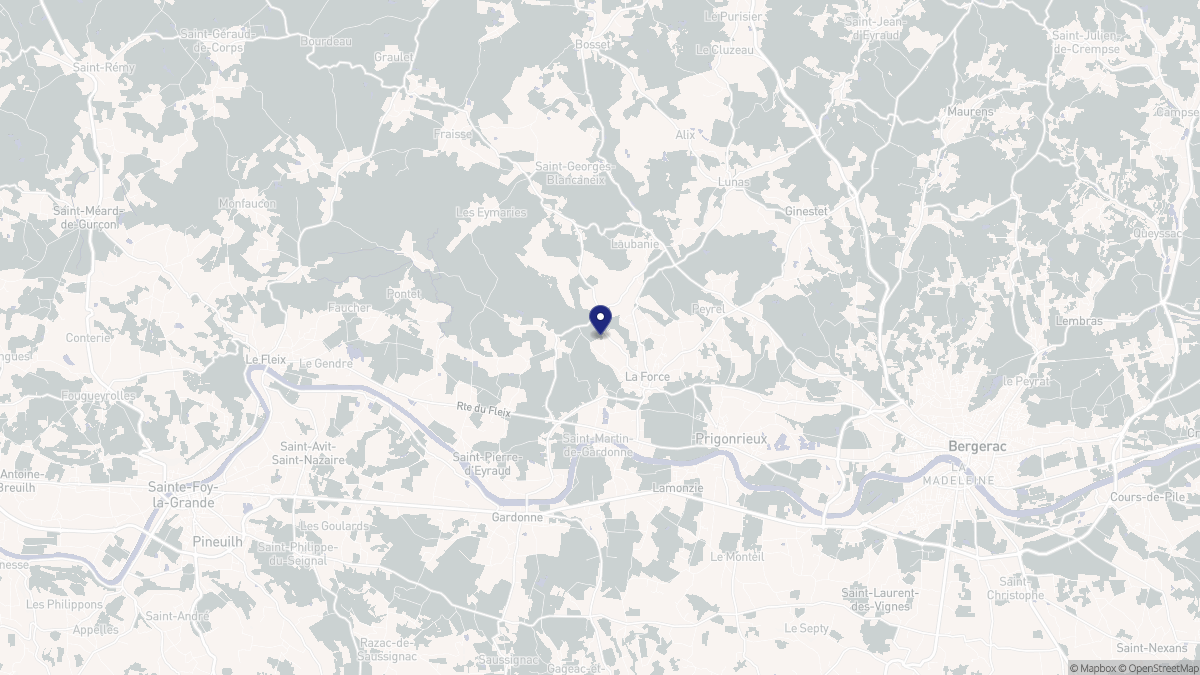 Aperçu cartographique de La Force, centré sur la commune
