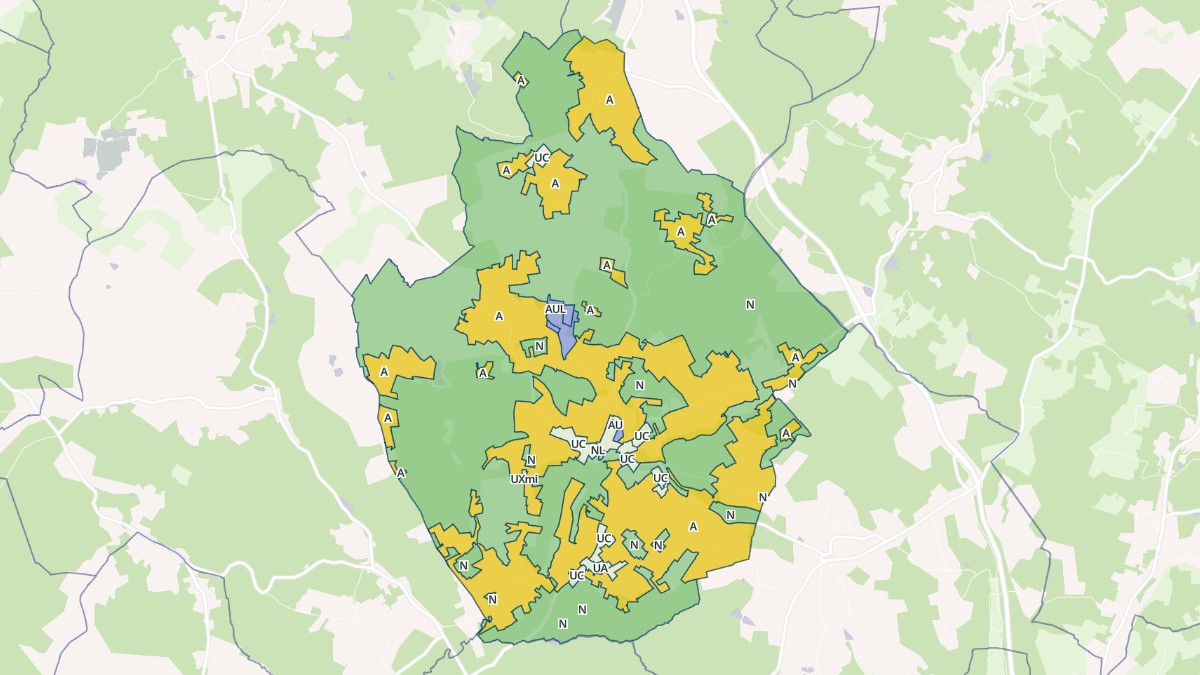 Aperçu cartographique de Lunas, centré sur la commune