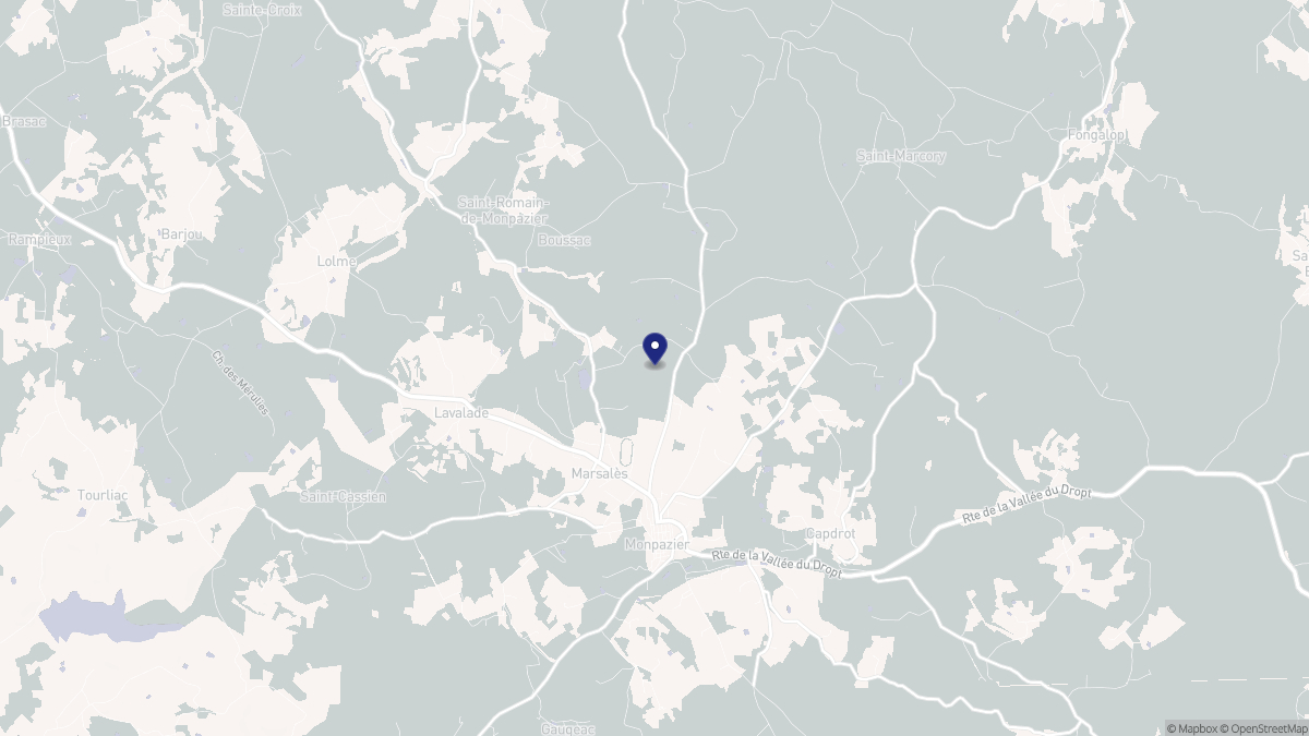 Aperçu cartographique de Marsalès, centré sur la commune