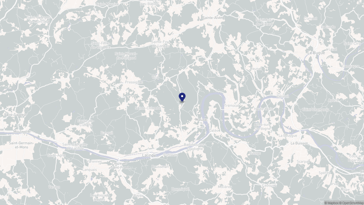 Aperçu cartographique de Mauzac-et-Grand-Castang, centré sur la commune