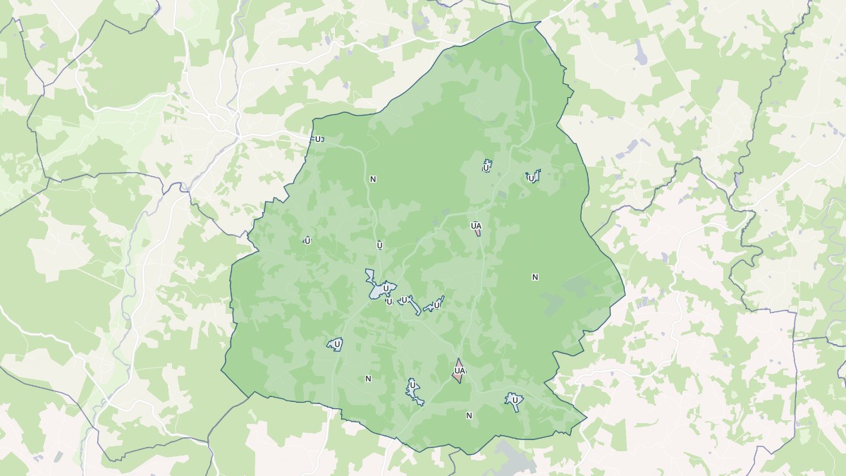 Aperçu cartographique de Milhac-de-Nontron, centré sur la commune