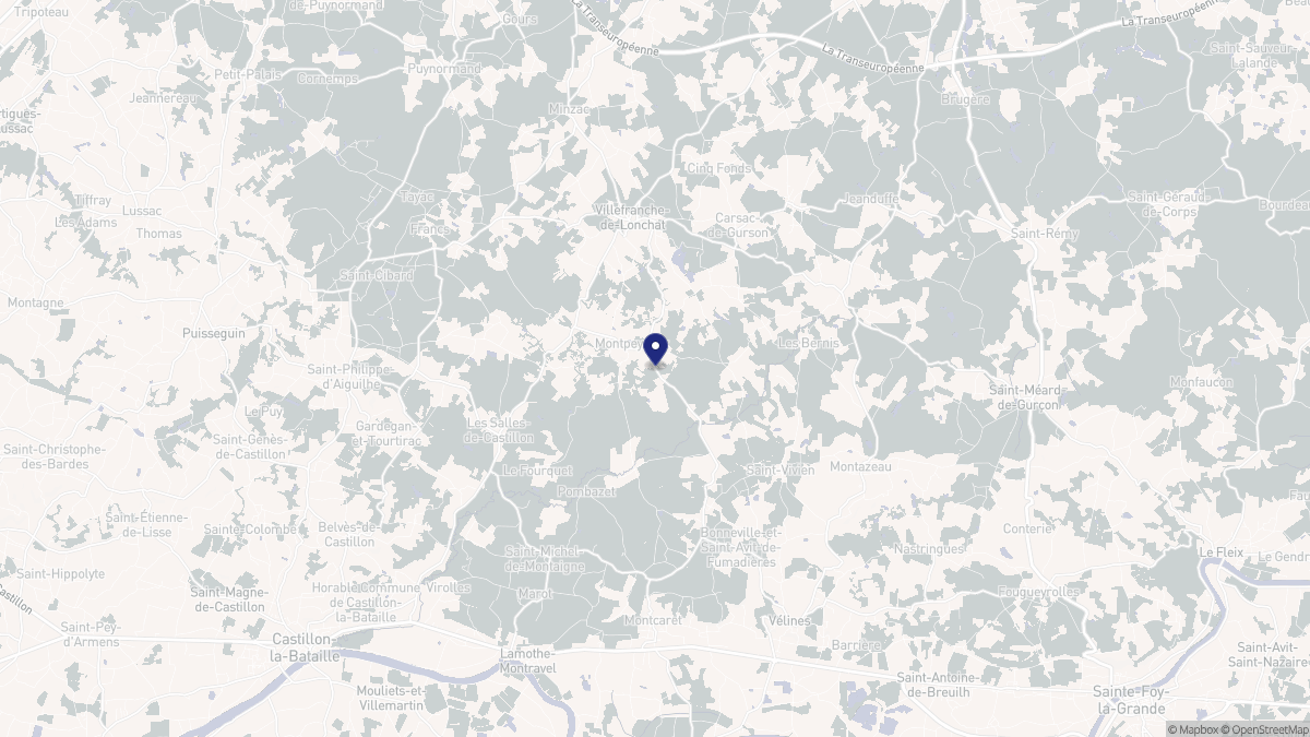 Aperçu cartographique de Montpeyroux, centré sur la commune