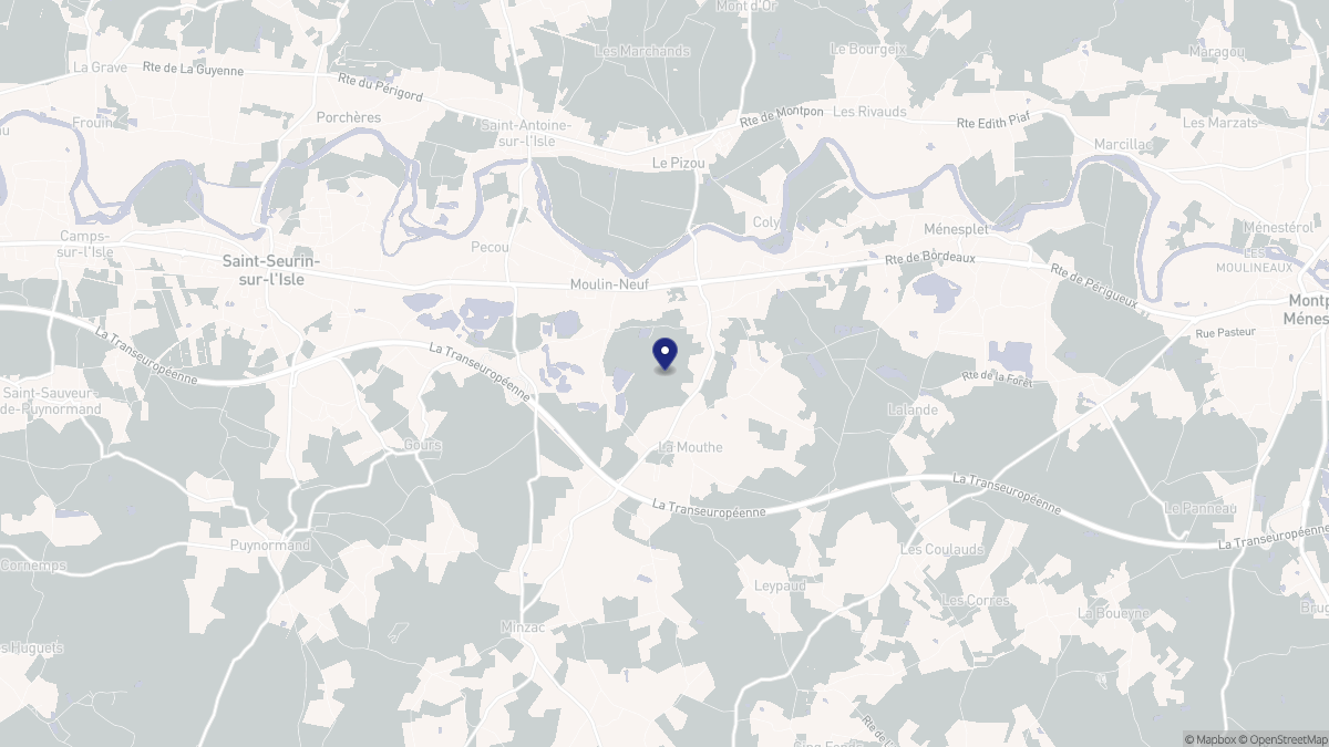 Aperçu cartographique de Moulin-Neuf, centré sur la commune