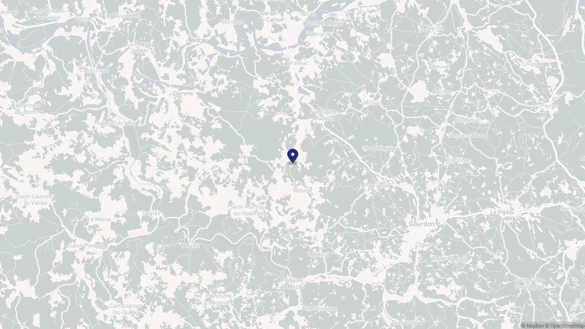 Aperçu cartographique de Nabirat, centré sur la commune