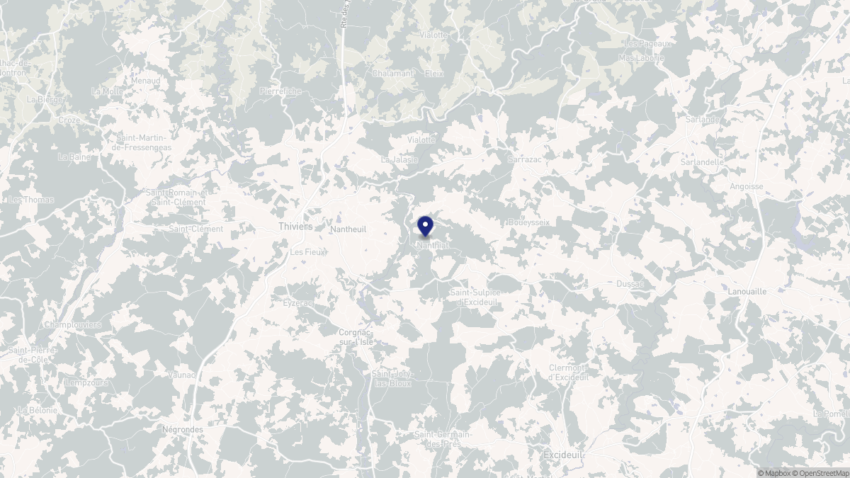 Aperçu cartographique de Nanthiat, centré sur la commune