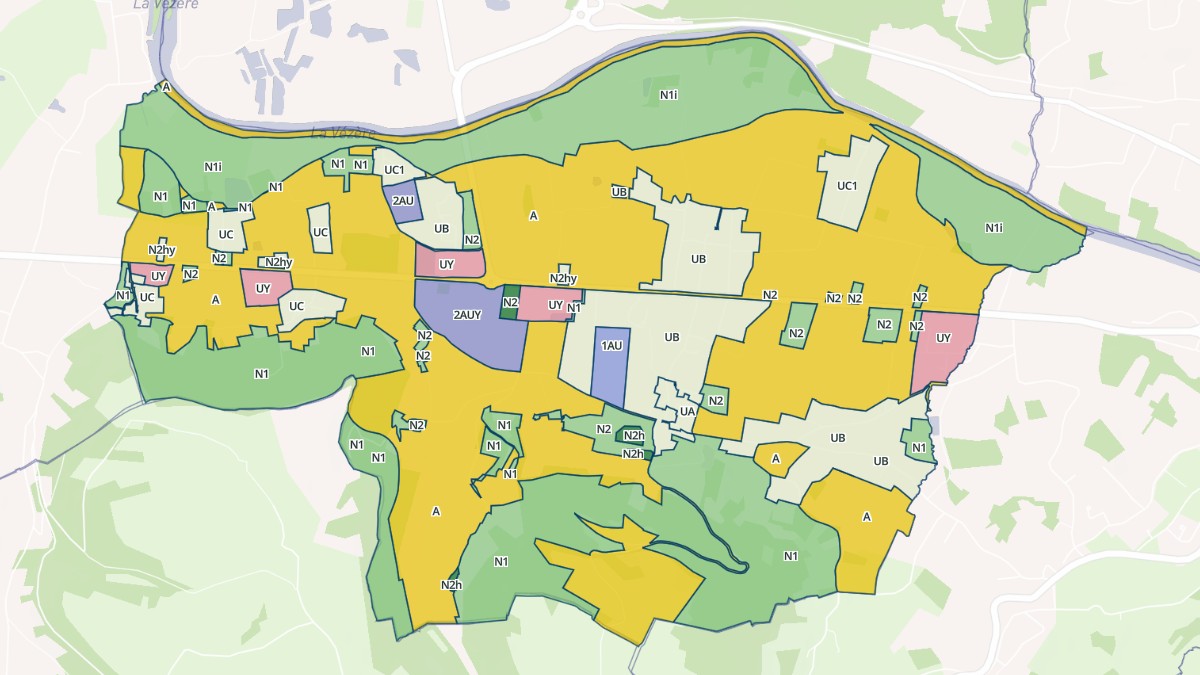 Aperçu cartographique de Pazayac, centré sur la commune