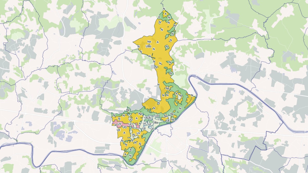 Aperçu cartographique de Port-Sainte-Foy-et-Ponchapt, centré sur la commune