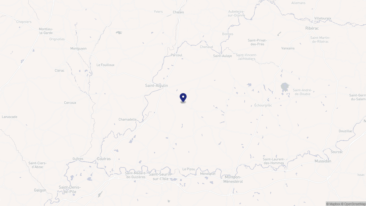 Aperçu cartographique de La Roche-Chalais, centré sur la commune