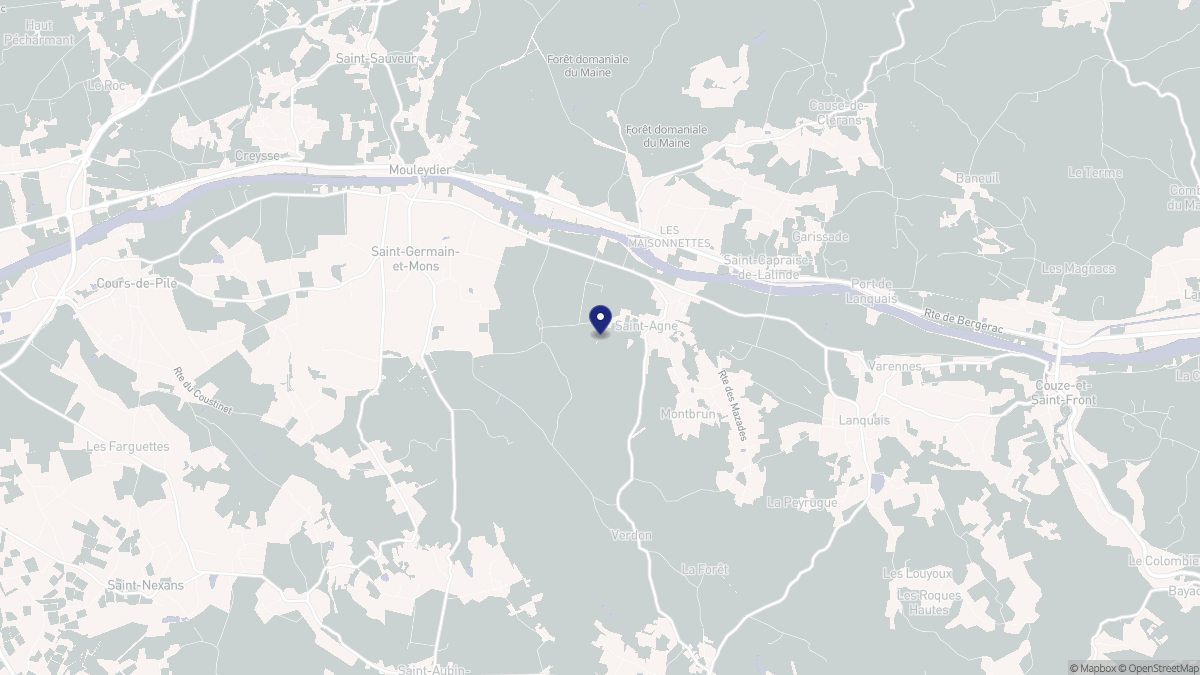 Aperçu cartographique de Saint-Agne, centré sur la commune