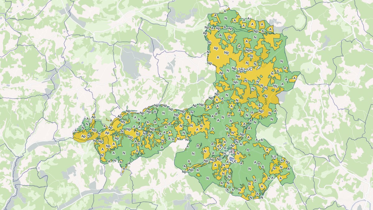 Aperçu cartographique de Val de Louyre et Caudeau, centré sur la commune