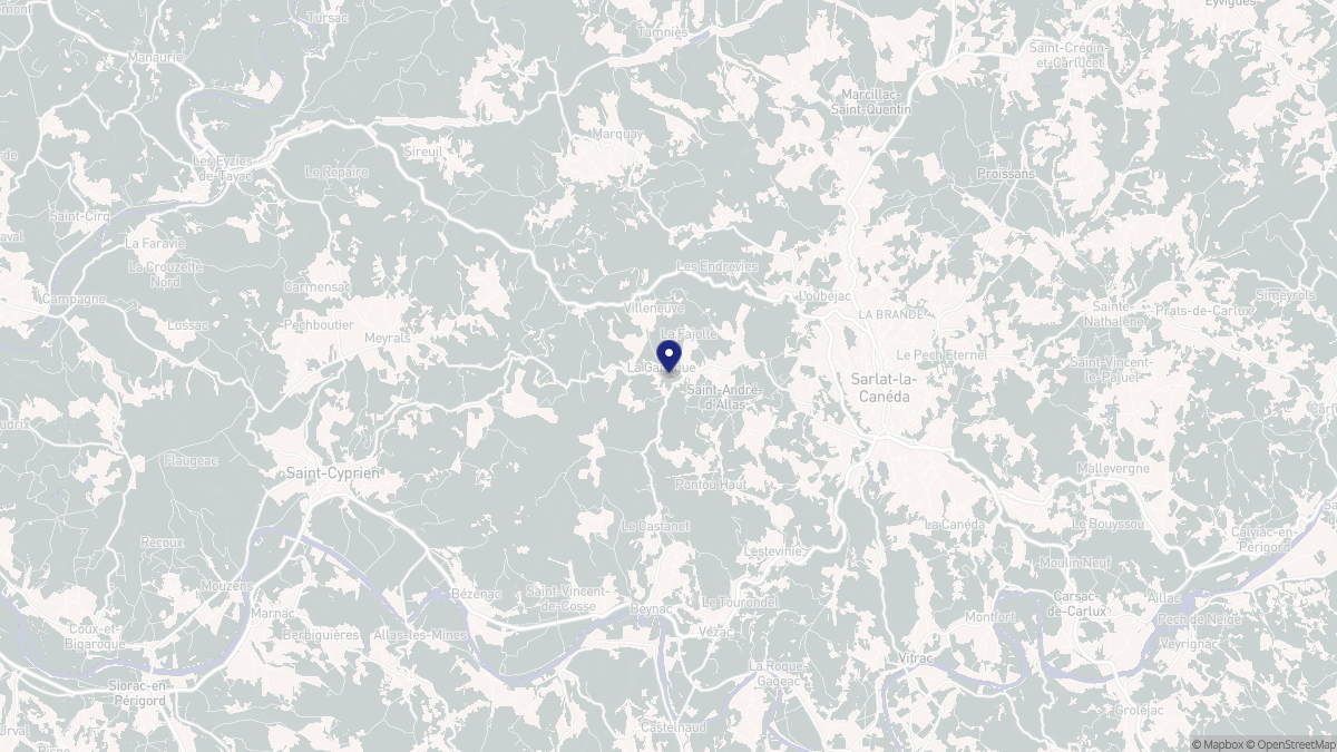Aperçu cartographique de Saint-André-d'Allas, centré sur la commune
