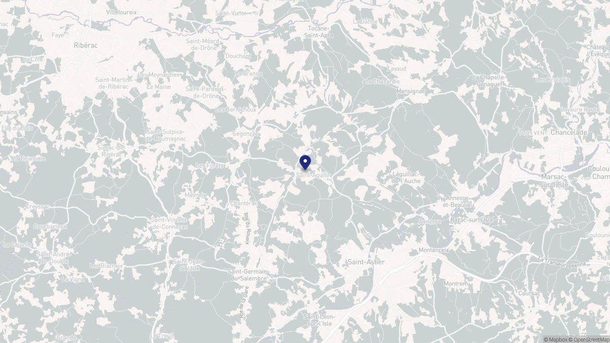 Aperçu cartographique de Saint-Aquilin, centré sur la commune
