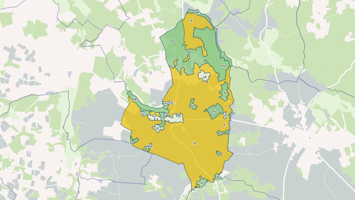 Aperçu cartographique de Saint-Aubin-de-Lanquais, centré sur la commune