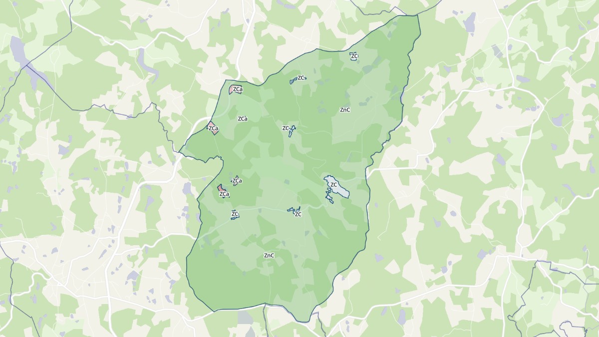Aperçu cartographique de Saint-Barthélemy-de-Bussière, centré sur la commune