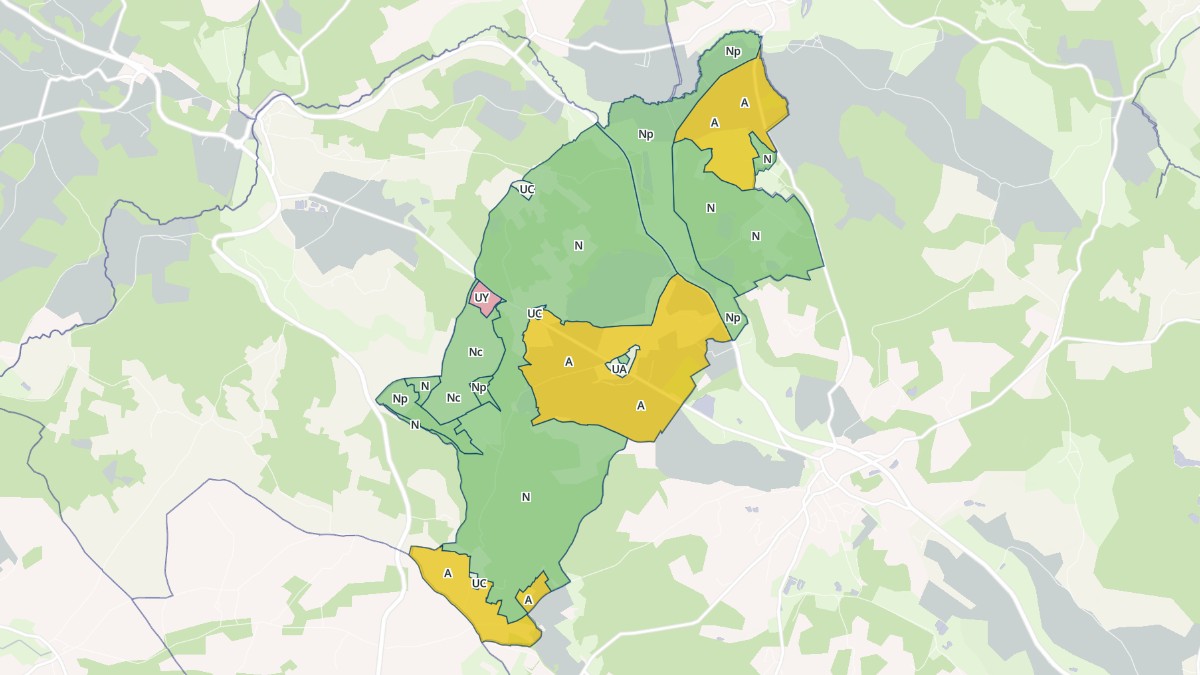 Aperçu cartographique de Sainte-Croix-de-Mareuil, centré sur la commune