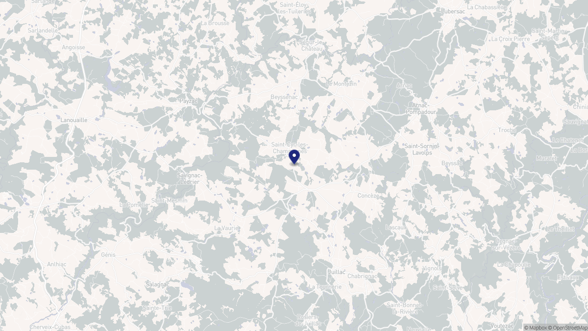 Aperçu cartographique de Saint-Cyr-les-Champagnes, centré sur la commune