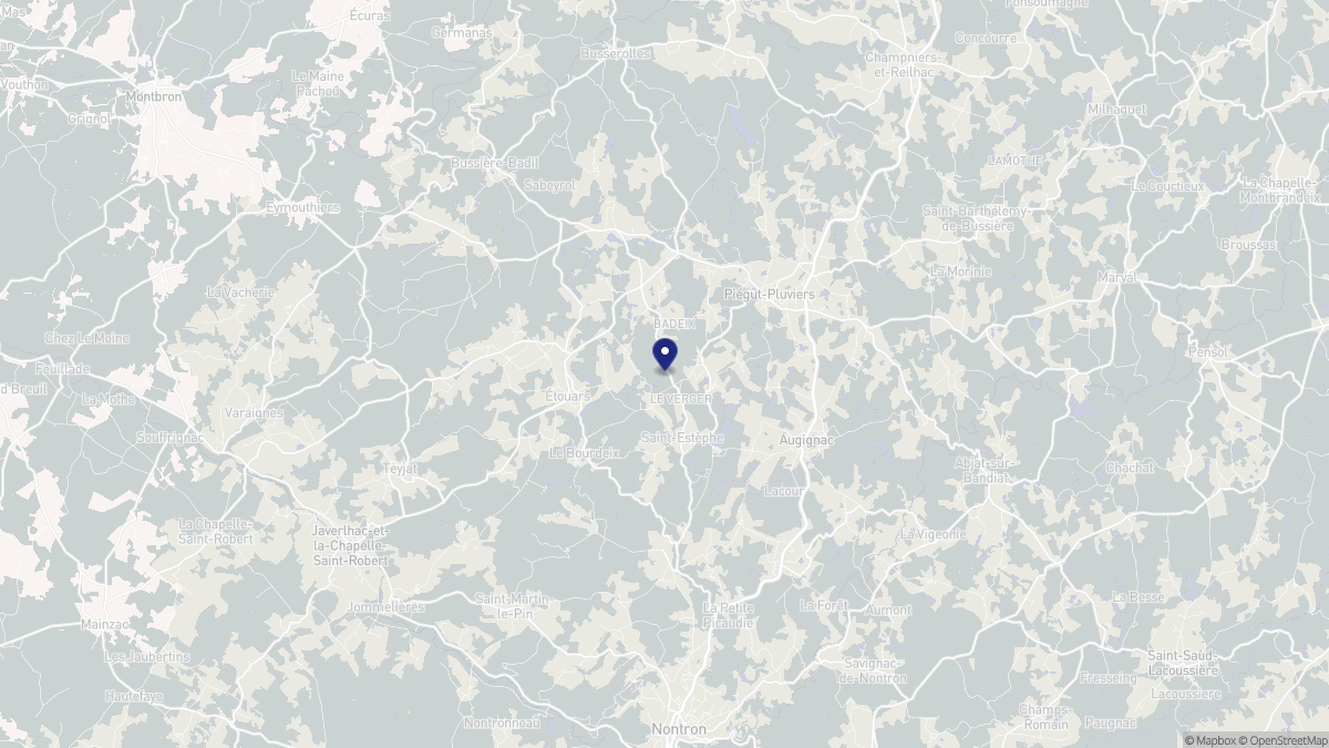 Aperçu cartographique de Saint-Estèphe, centré sur la commune