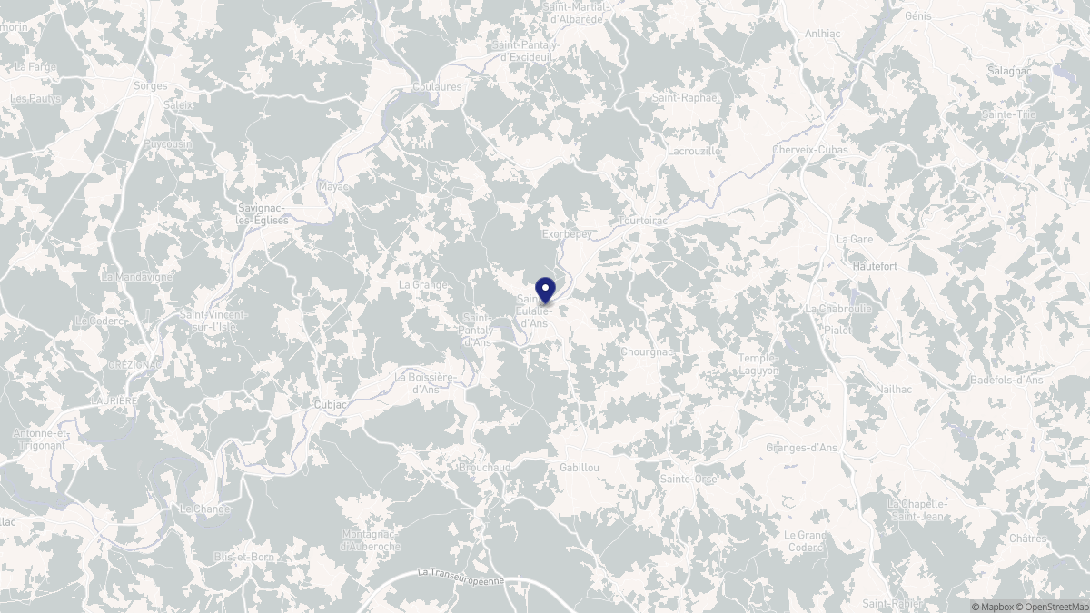 Aperçu cartographique de Sainte-Eulalie-d'Ans, centré sur la commune