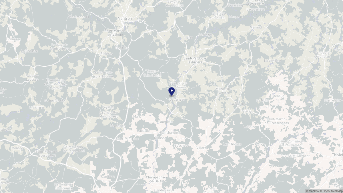Aperçu cartographique de Saint-Front-la-Rivière, centré sur la commune