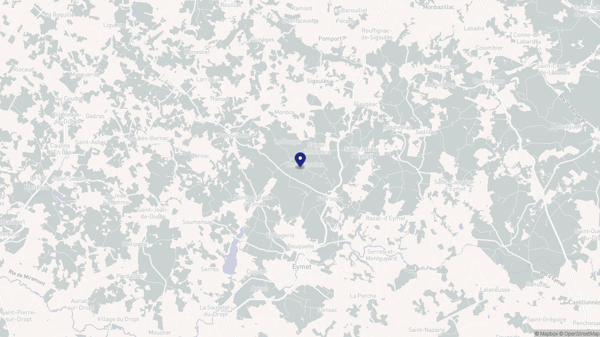 Aperçu cartographique de Saint-Julien-Innocence-Eulalie, centré sur la commune