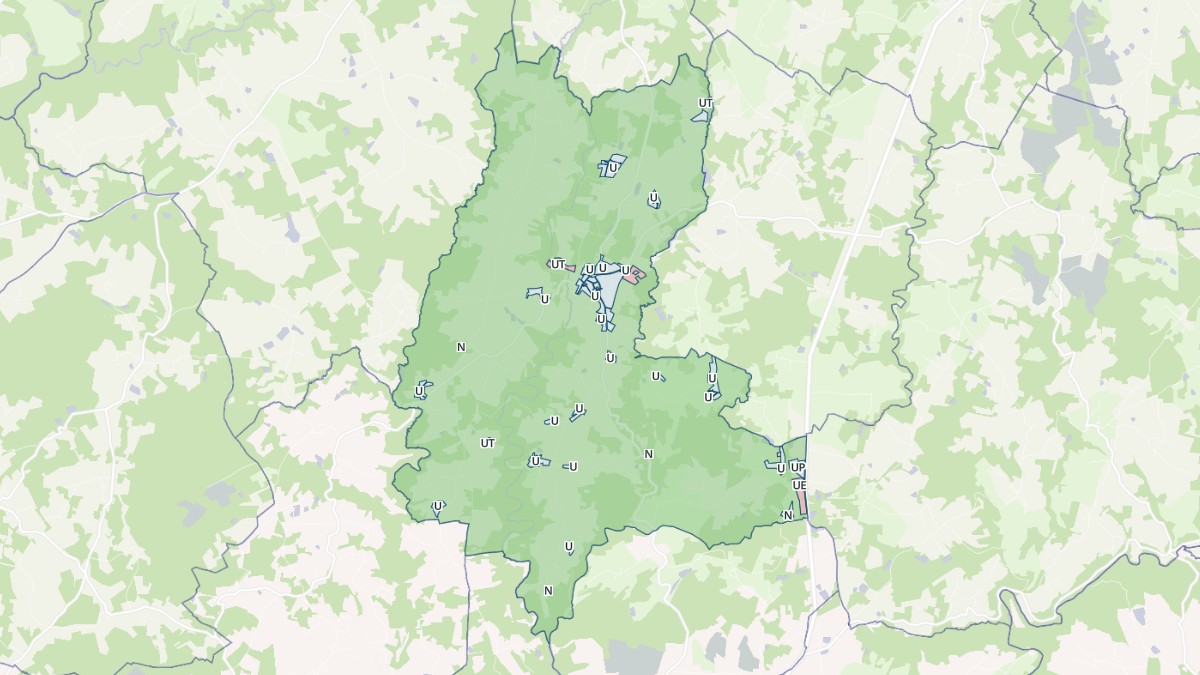 Aperçu cartographique de Saint-Jory-de-Chalais, centré sur la commune