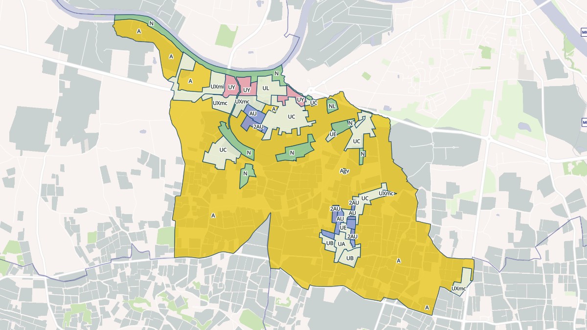 Aperçu cartographique de Saint-Laurent-des-Vignes, centré sur la commune