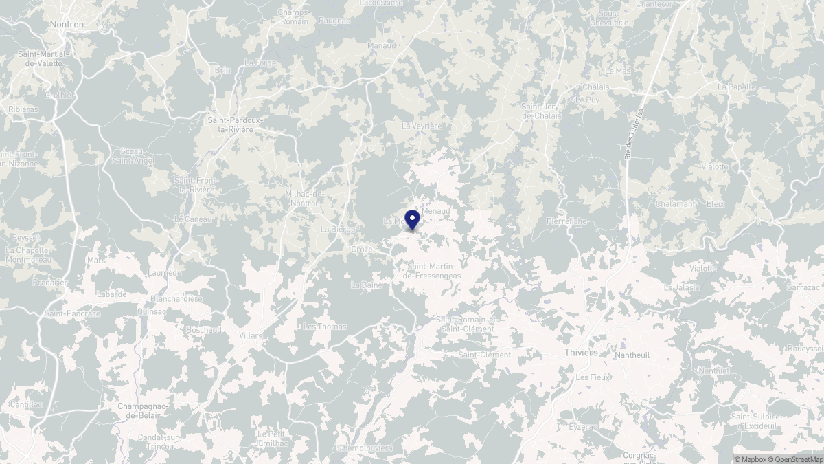 Aperçu cartographique de Saint-Martin-de-Fressengeas, centré sur la commune
