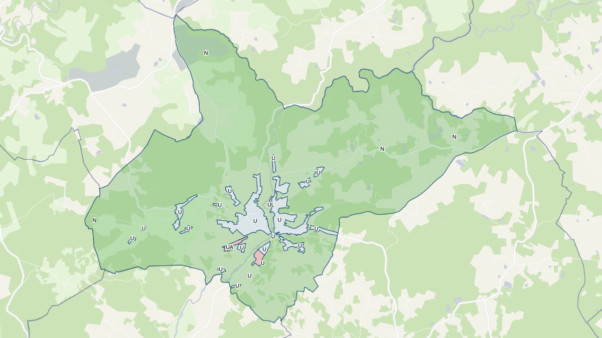 Aperçu cartographique de Saint-Pardoux-la-Rivière, centré sur la commune