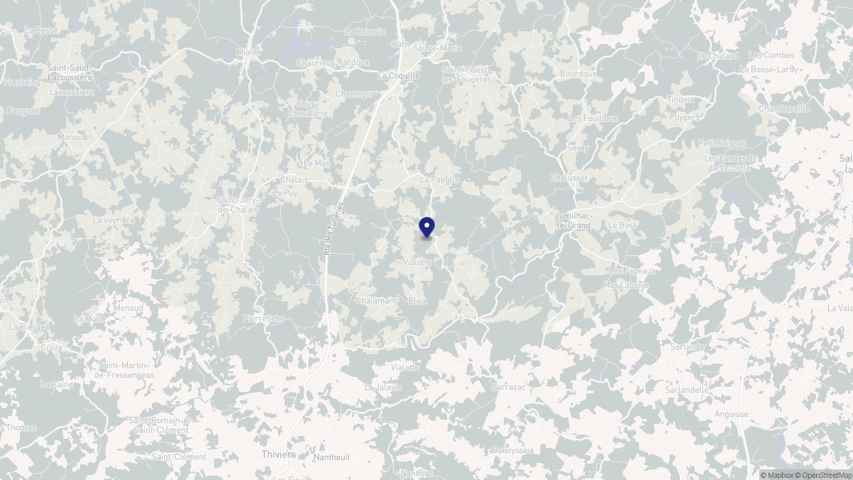 Aperçu cartographique de Saint-Paul-la-Roche, centré sur la commune