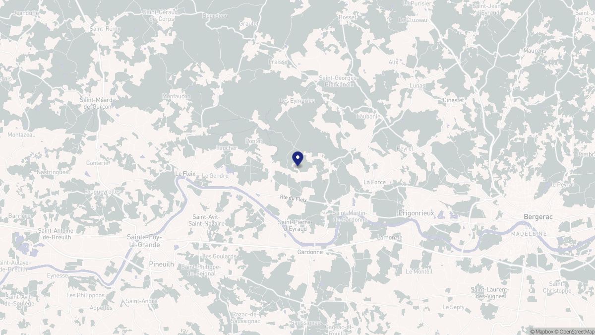 Aperçu cartographique de Saint-Pierre-d'Eyraud, centré sur la commune