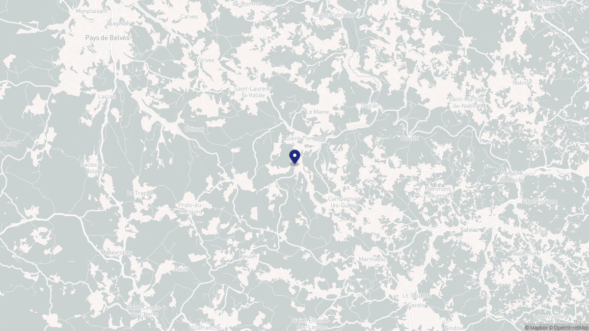 Aperçu cartographique de Saint-Pompon, centré sur la commune
