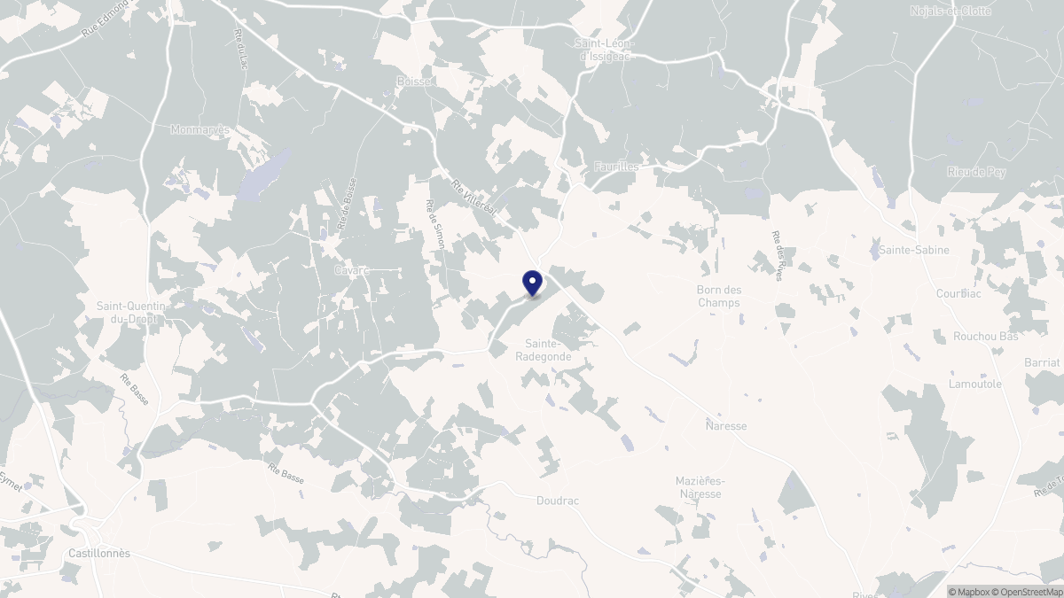 Aperçu cartographique de Sainte-Radegonde, centré sur la commune