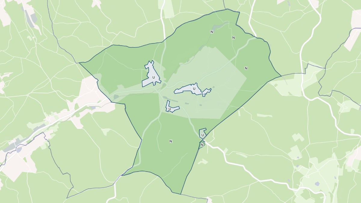 Aperçu cartographique de Saint-Séverin-d'Estissac, centré sur la commune