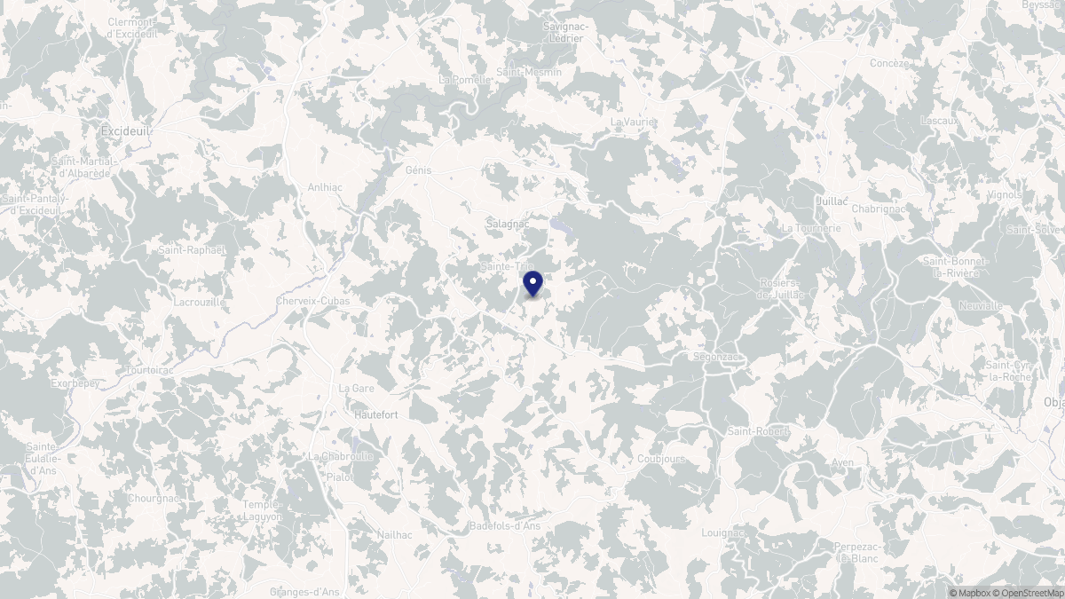 Aperçu cartographique de Sainte-Trie, centré sur la commune