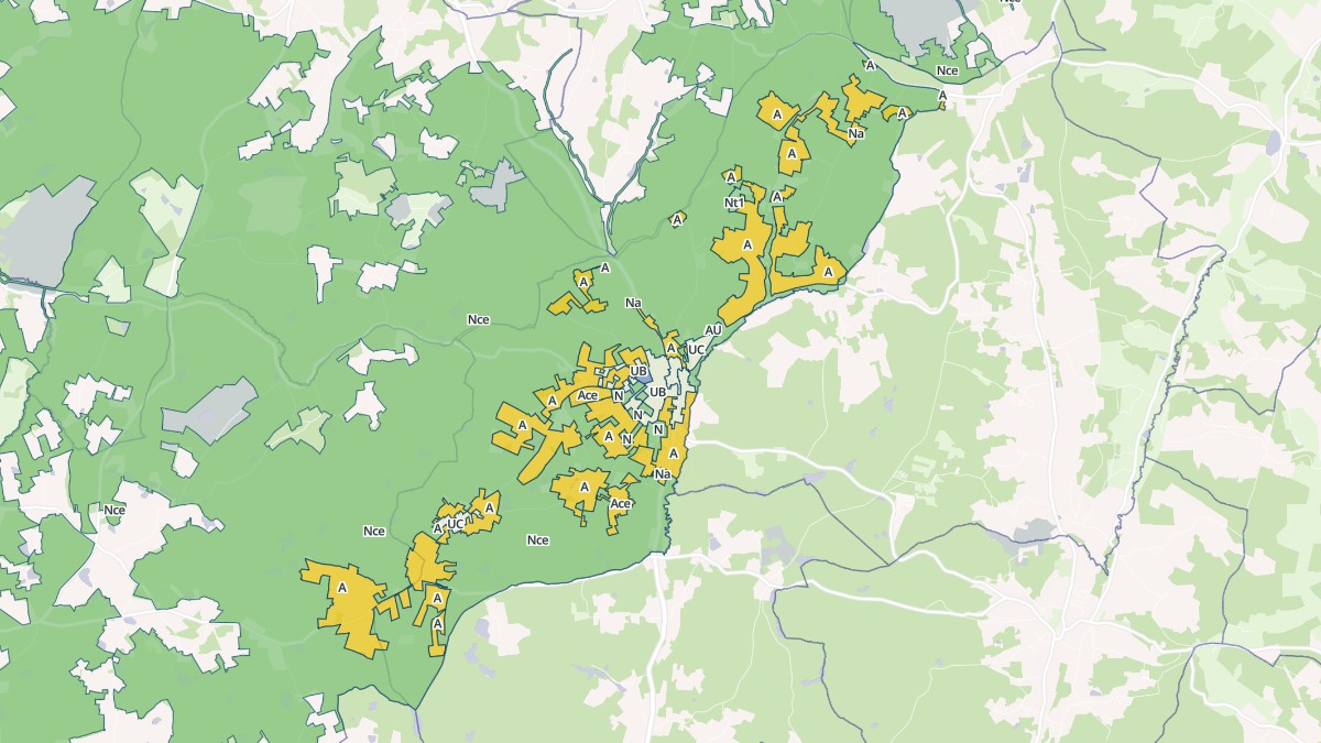 Aperçu cartographique de Saint-Vincent-de-Connezac, centré sur la commune