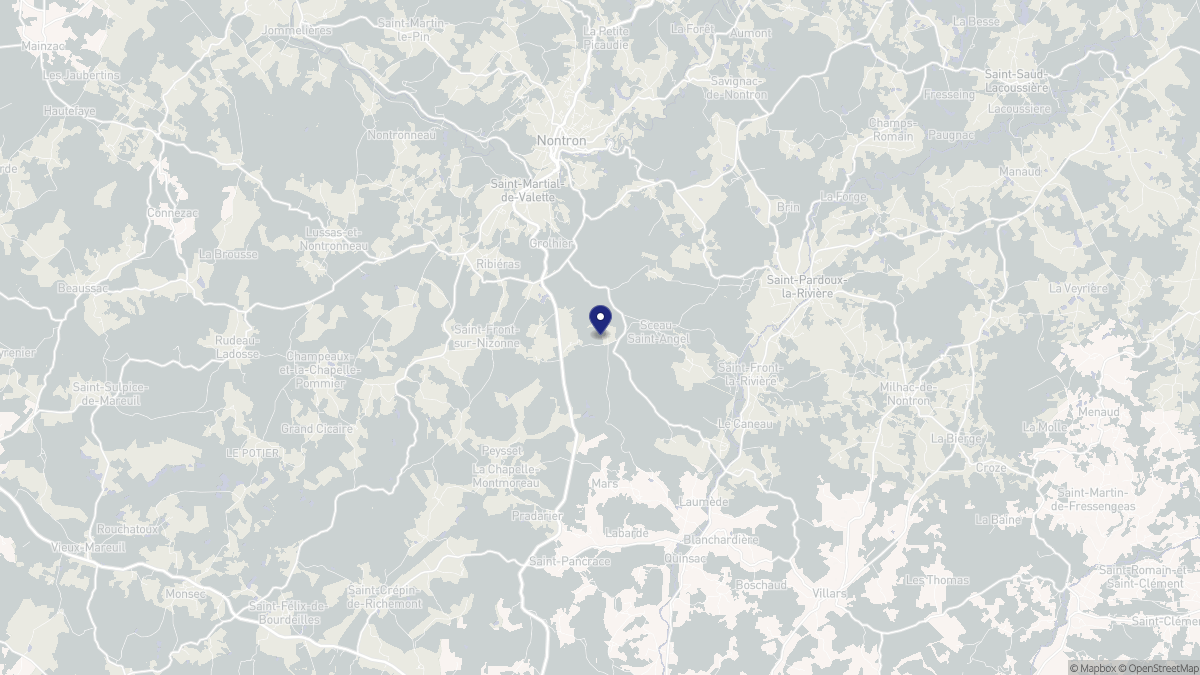 Aperçu cartographique de Sceau-Saint-Angel, centré sur la commune