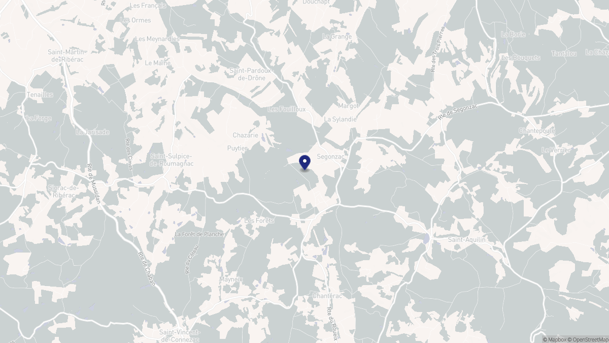 Aperçu cartographique de Segonzac, centré sur la commune