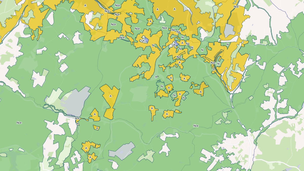 Aperçu cartographique de Siorac-de-Ribérac, centré sur la commune