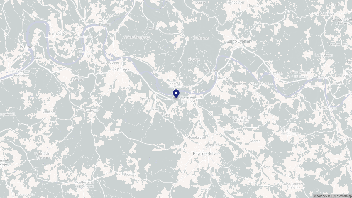 Aperçu cartographique de Siorac-en-Périgord, centré sur la commune