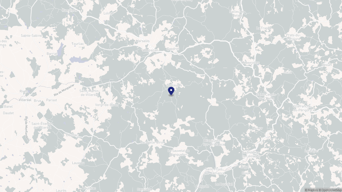 Aperçu cartographique de Soulaures, centré sur la commune
