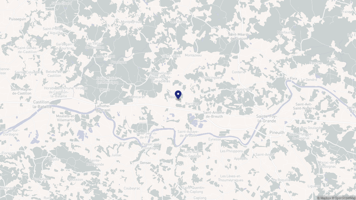 Aperçu cartographique de Vélines, centré sur la commune