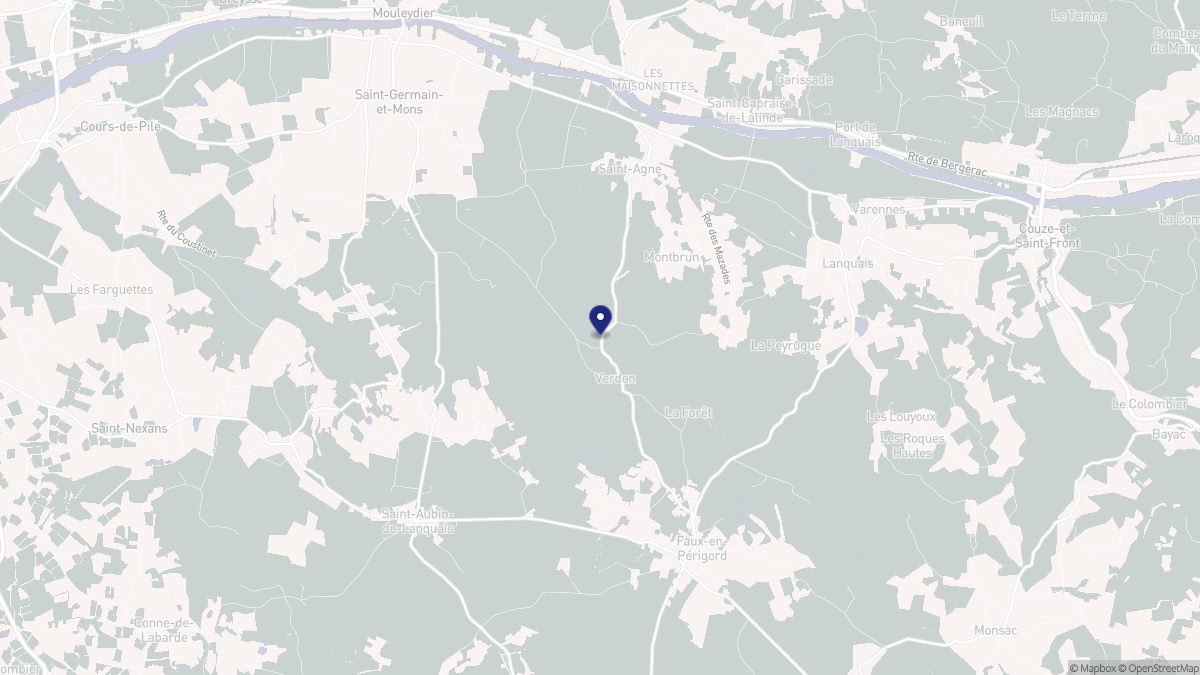 Aperçu cartographique de Verdon, centré sur la commune