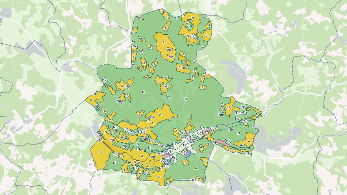 Aperçu cartographique de Vergt, centré sur la commune
