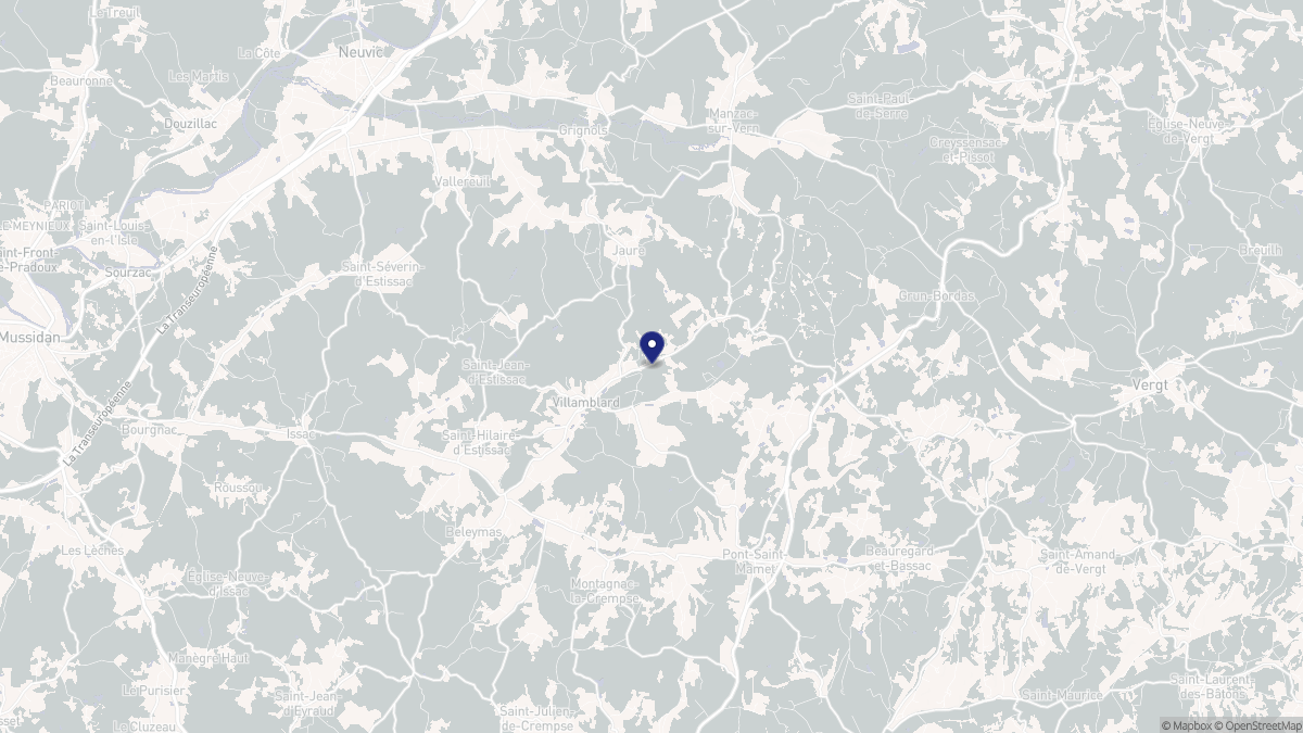 Aperçu cartographique de Villamblard, centré sur la commune
