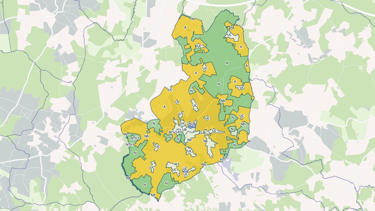 Aperçu cartographique de Villefranche-de-Lonchat, centré sur la commune